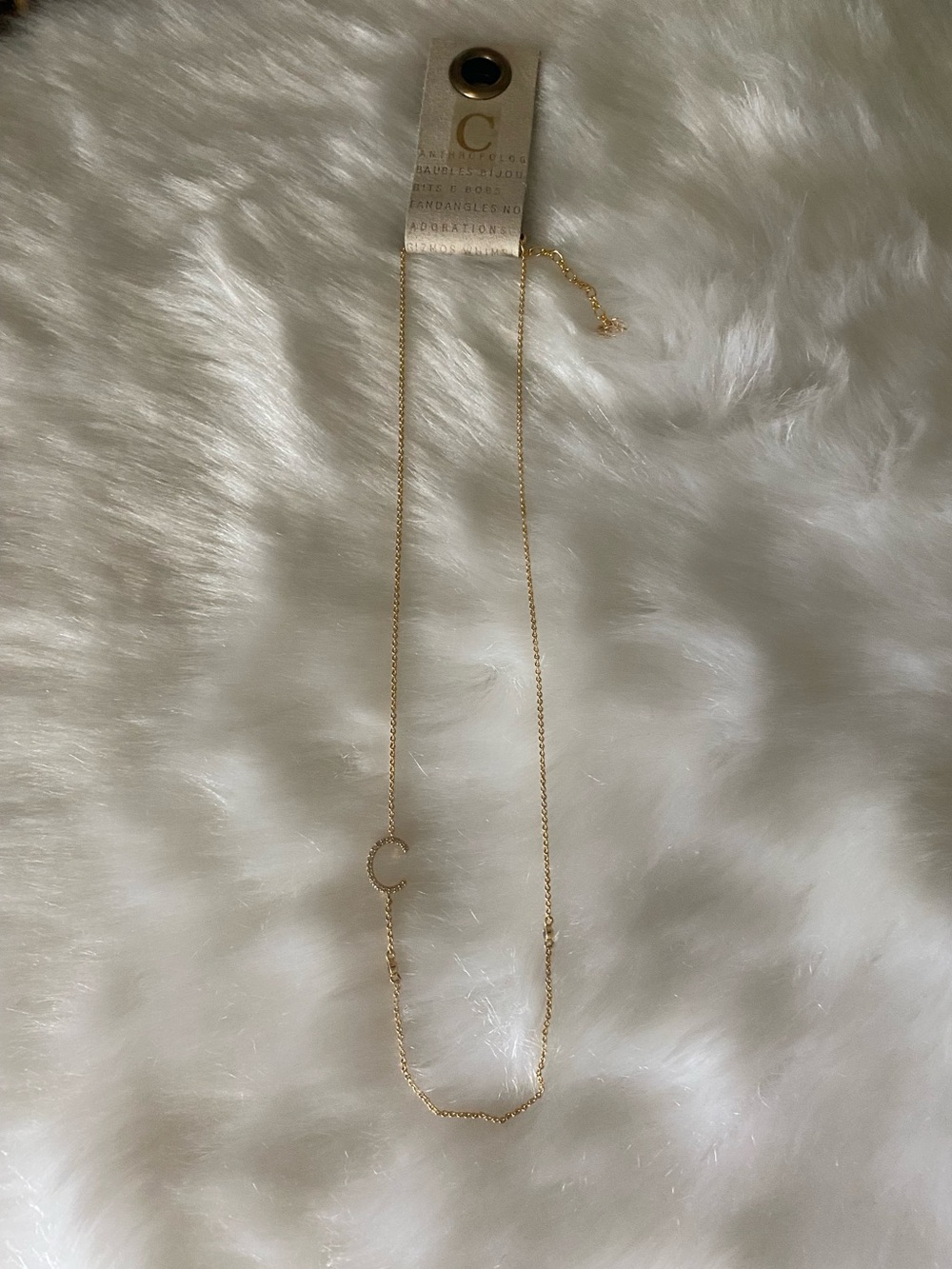 Anthropologie Gold Initial ‘C’ Pendant Necklace